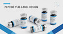 label design peptide label 3d mockup cosmetic label box packaging pouch label