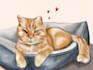 create a custom digital watercolor pet portrait