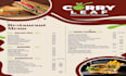design a stylish digital or printable menu for restaurant cafe or bar