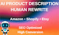 rewrite and humanize ai product descriptions for ecommerce