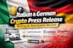 do italian and german crypto press release writing and distribution