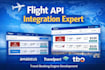 build travel booking with flight, hotel API integration and holiday package
