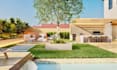 do backyard landscape design, pool, patio design rendering, 3d landscape design
