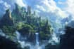 draw landscape illustration and background concept art, nft