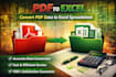 convert pdf to excel, data entry fast and accurate  in 24 hours