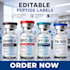design product label, peptide vial label and sarms supplement label