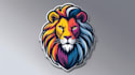 do unique lion mascot logo 1 day