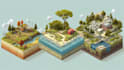 draw unique isometric map illustration flat design 2d isometric map
