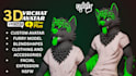 create custom vrchat avatar 3d furry vtuber model furry nsfw vtuber rigging