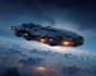 illustrate a sci fi spaceship design