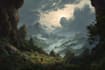 create detailed fantasy and nature landscape digital art