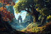 do landscape illustration and background concept art