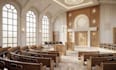 do 3d church design, 3d church elevation, synagogue, temple, 3d mosque design