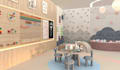 design architectural learning center in revit, render nursery school classroom