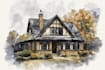 draw house illustration watercolor style