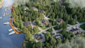 craft glamping lakeside house,waterfront property,community layout,cgi rendering