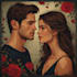 draw romantic couple portrait illustration