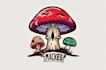 design retro cartoon mushroom logo