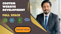 do website development, build website with react js as full stack web developer