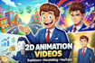 create minimal 2d cartoon animation explainer video