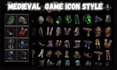 create game icon design, skill icon, game item, hand drawn game asset, objects