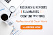 create professional research reports and summaries
