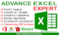 do excel data cleaning, formatting, formulas,pivot tables