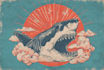 do beach skull summer shark vintage logo