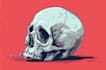 draw skull or retro cartoon character