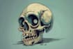 draw skull or retro cartoon character