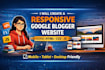 create a responsive google blogger website using HTML CSS js