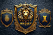 do lion, shield, crest, luxury, heraldic, classy, crown logo