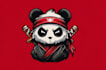 do wonderful new style panda ninja mascot logo design