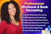 book formatting, ebook layout design, workbook design for amazon KDP formatting