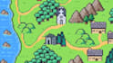 do 2d map, 2d game map, pixel art background, and town map