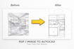 convert PDF or sketch to autocad floor plan
