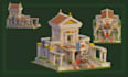 create low poly game ready 3d building assets