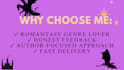 be the tough love beta reader for your romance fantasy