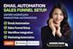 email automation sales funnel zapier workflow automation mailchimp systeme io