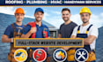 build a full stack website for roofing, plumbing, hvac and handyman services