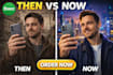 make eye catching then vs now thumbnails for youtube growth