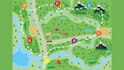 draw rv park map and campground map in vector illustrator