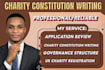 write a professional UK charity constitution for registration