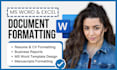 do microsoft word document formatting document editing ms word template design