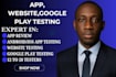 app testing review, website testing, playstore QA,beta testing, user testing
