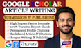 write and publish research article in google scholar journal increase citations
