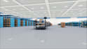 create 3d industrial animation for warehouse robotics, agv and amr automation