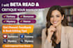 beta read, romance beta reader cozy mystery beta reading fiction alpha reader