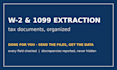 extract w2, 1099 and tax document data into a spreadsheet