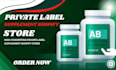 build private label supplement shopify store peptide website nutraceutical store